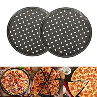 Pizza Pan with Holes 12 inch, Pizza Tray,2 Pack,Sturdy,Rust Free,Round Pizza Crisper Pan Pizza Baking Tray Bakeware for Home Restaurant Kitchen