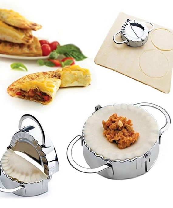 Conveasy Stainless Steel Dumpling Maker Dough Cutter Ravioli Empanada Press Mold, Pierogi Wrapper Pastry Tools -3.74 inches  Large