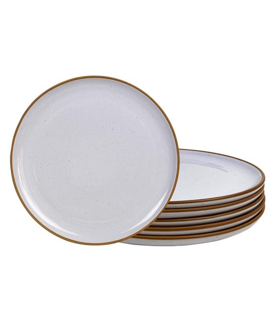 Mora Ceramic Plates, 10 inch - Set of 6 - Dinner Plate. Microwave, Oven, and Dishwasher Safe, Scratch Resistant, Modern Dinnerware- Kitchen Serving Porcelain Dish - Lavender Sugar