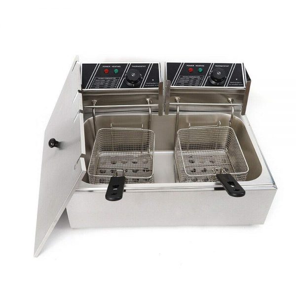 12L Dual Tanks Electric Countertop Deep Fryer