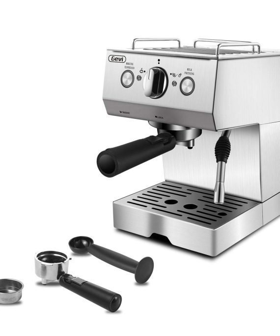 Espresso Machines 15 Bar Cappuccino Machine with Milk Frother for Espresso, Latte and Mocha, 1.5L Removable Water Tank and Double Temperature Control System, Classial, Sliver, 1050W