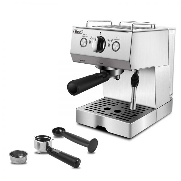 Espresso Machines 15 Bar Cappuccino Machine with Milk Frother for Espresso, Latte and Mocha, 1.5L Removable Water Tank and Double Temperature Control System, Classial, Sliver, 1050W