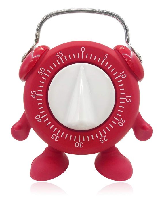Keleely Kitchen Timer, for Baking Teaching Cooking Egg Potty Training Cute 60 Mins Twist Wind-Up Timer with Ring Alert, No Battery (Red)