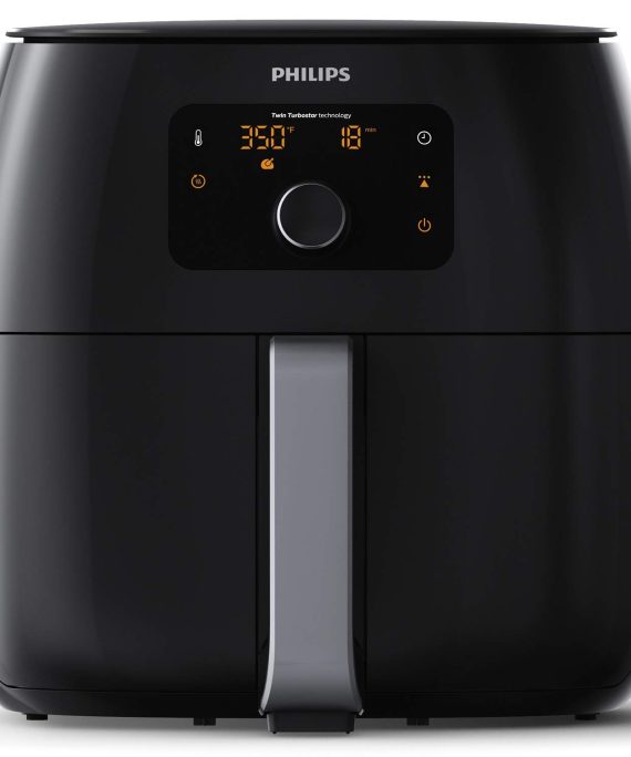 Philips Kitchen Appliances Digital Twin TurboStar Airfryer XXL, with Fat Removal Technology, 3 Lbs, Black, HD9650/96