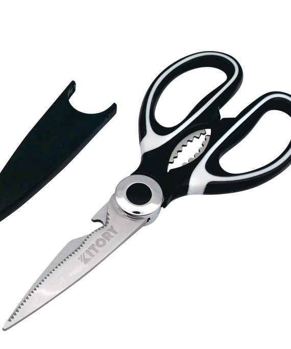 Kitory Kitchen Shears - Ultra Sharp Premium Scissors with Sheath - Heavy Duty Poultry shears-Nut cracker-Bottle Opener- Multi Purpose Scissors