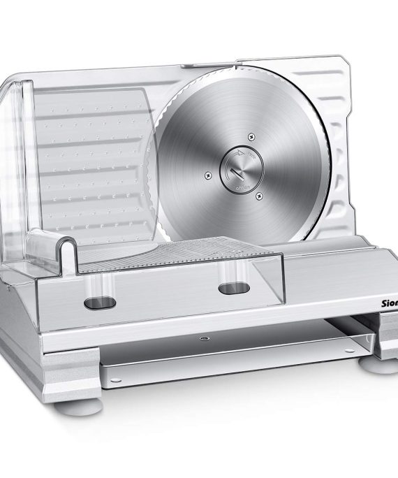 Meat Slicer,Siontech Electric Deli Food Slicer with Removable 7.5'' Stainless Steel Blade,Adjustable Thickness,Non-Slip Feet,Deli Slicer for Meat, Cheese, Bread