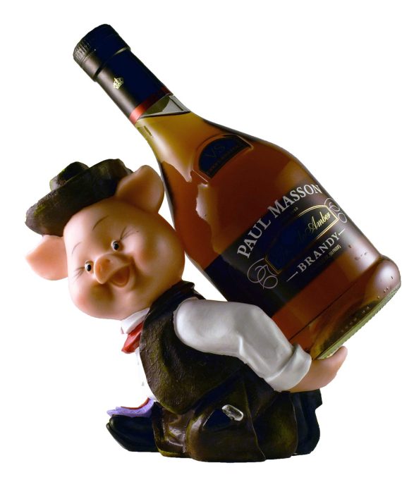 Pig Figurine Wine and Liquor Bottle Holder
