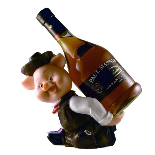 Pig Figurine Wine and Liquor Bottle Holder