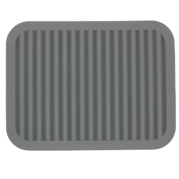 Smithcraft Lucky Plus Silicone Rubber Trivet Mat for Hot Pan and Pot Hot Pads Counter Mat Heat Resistant Table Dish Drying Mat or Placemats 2 Pack,Size:9x12 Inch, Color: Gray,Shape:Rectangular