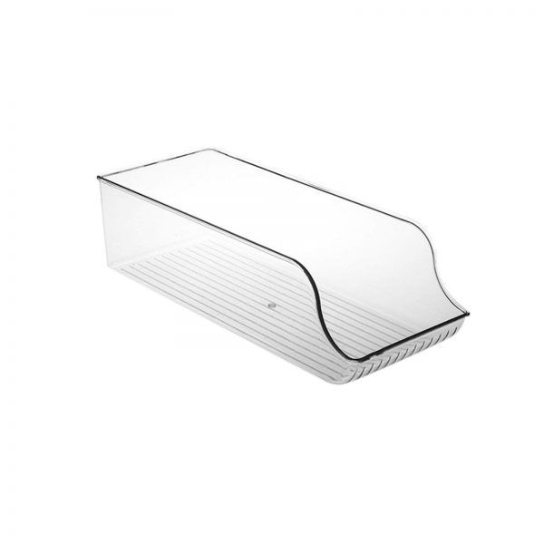 Refrigerator Organizer Bins Pop Soda Can Dispenser Beverage Holder for Fridge, Freezer, Kitchen, Countertops, Cabinets - Clear Plastic Canned Food Pantry Storage Rack BPA Free