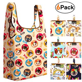 Reusable Shopping Fabric Tote Bags Packable Grocery Small Pouch Machine Washable
