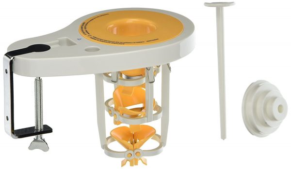 Paderno World Cuisine Carrot Peeler / Upright Countertop-Mounted Plastic Vegetable Parer with 6 Blades Made of Stainless Steel
