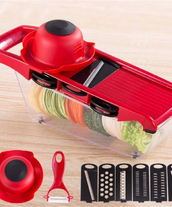 Kitchen Accessories Slicer Vegetable Cutter With Stainless Steel Blade Manual Potato Peeler Carrot Cheese Grater Dicer Kitchen Tool Convenient Use Red