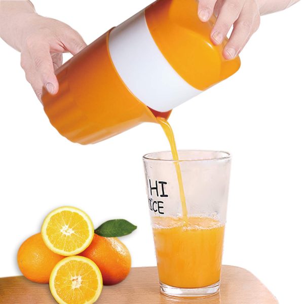 Portable manual Orange Juicer Orange Manual Lid Rotation Lemon Squeezer with filter and container Citrus juicer Hand Fruit Juicer Press,Professional Hand Juicer Kitchen Tool