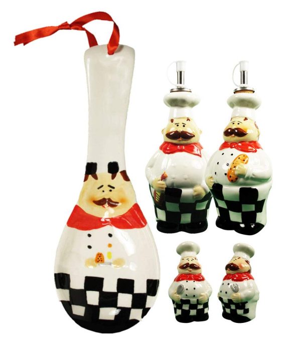 Fat Chef Kitchen Accessories French Chef Decor for Kitchen Home Bakery Restaurant (Chef Kitchen Set)
