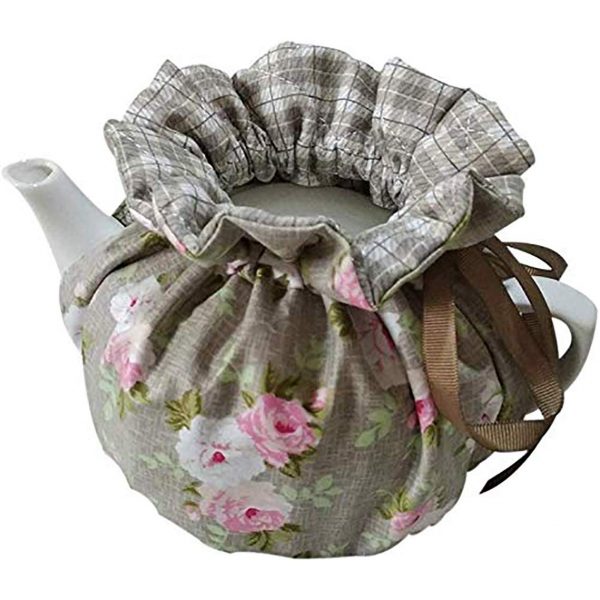 Cotton Tea Cozy Vintage Floral Tea Cozy Dust Proof Insulated Teapot Cover Keep Warm Decorative Accessories Tea Kettle Quilt for Home Kitchen Table Hotel Tea Party Restaurant (Color3)