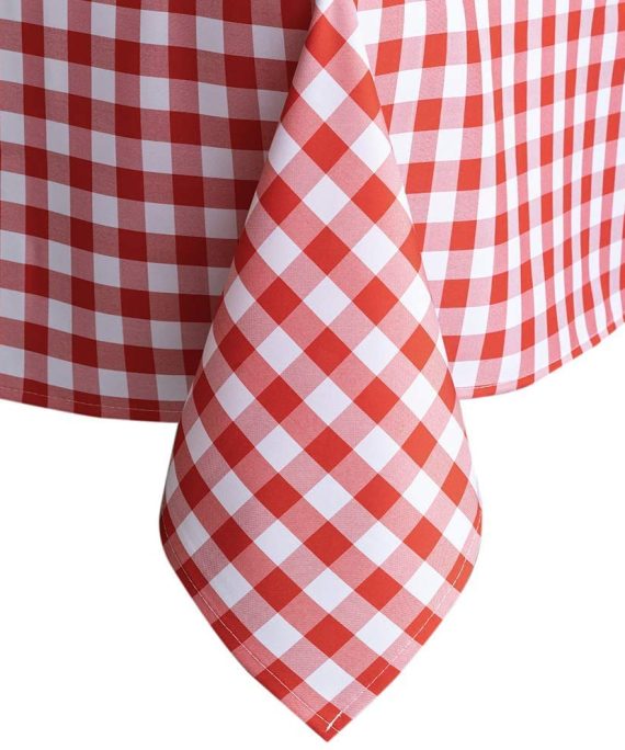 Red Gingham Checkered Table Cloth