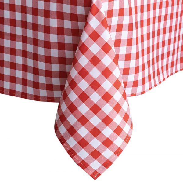Red Gingham Checkered Table Cloth
