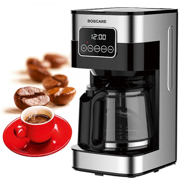 BOSCARE 10 Cups Programmable Coffee Maker CM1429TA-UL, Keep Warm Drip Coffee Machine,with Permanent Filter Coffee Maker