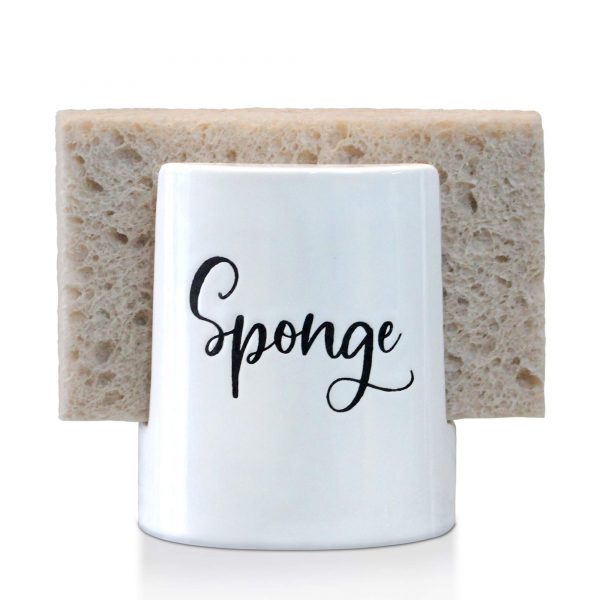 Home Acre Designs Sponge Holder-Sponge Holder for Kitchen Sink-Sponge Holder for Sink-Modern Farmhouse White Sponge Holder Ceramic for Sink Sponge-Kitchen Sponge Holder-Sink Sponge Holder Caddy