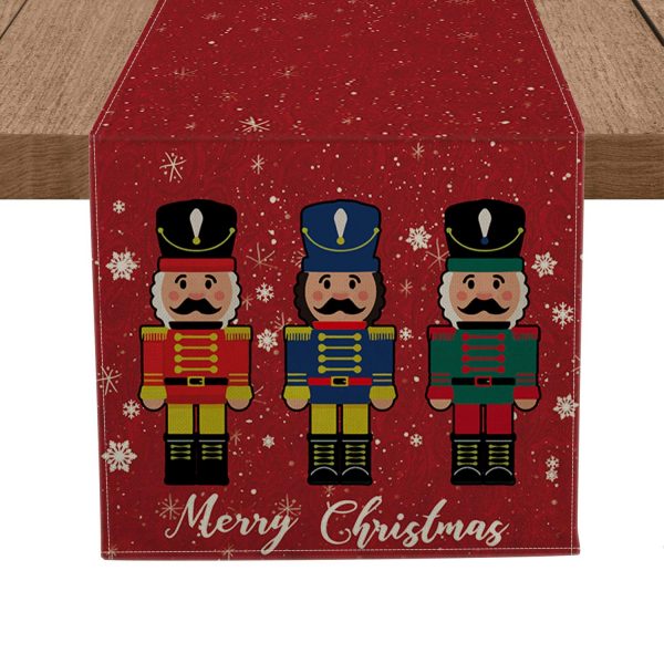 Artoid Mode Merry Christmas Nutcrackers Table Runner, Seasonal Winter Xmas Holiday Tablecloth Kitchen Dining Table Linen for Indoor Outdoor Home Party Decor 13 x 72 Inch