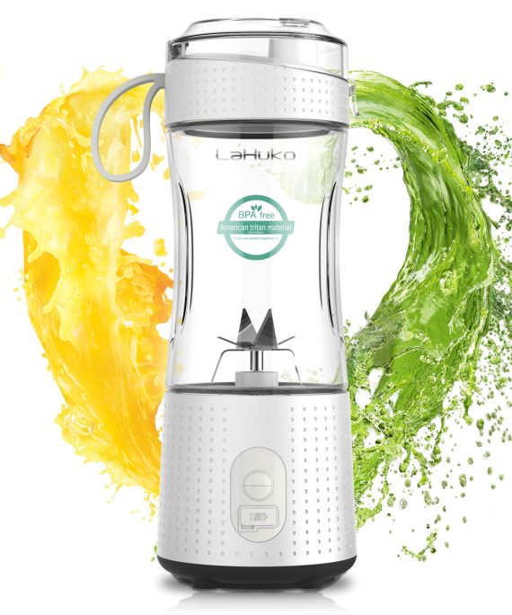LaHuko Blender Portable Blender Personal Size Blender Juicer Cup for Juice Crushed-ice Smoothie Shake with Six Blades, 4000mAh USB Rechargeable, Blender for Outdoor Picnic Travel Gym