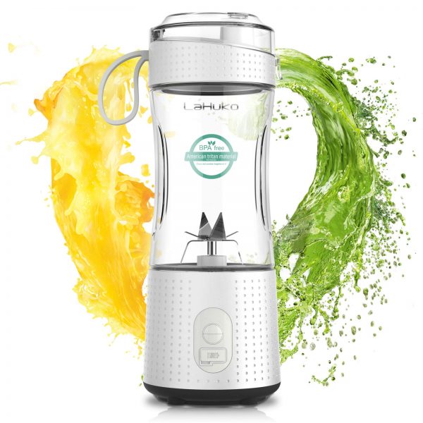 LaHuko Blender Portable Blender Personal Size Blender Juicer Cup for Juice Crushed-ice Smoothie Shake with Six Blades, 4000mAh USB Rechargeable, Blender for Outdoor Picnic Travel Gym