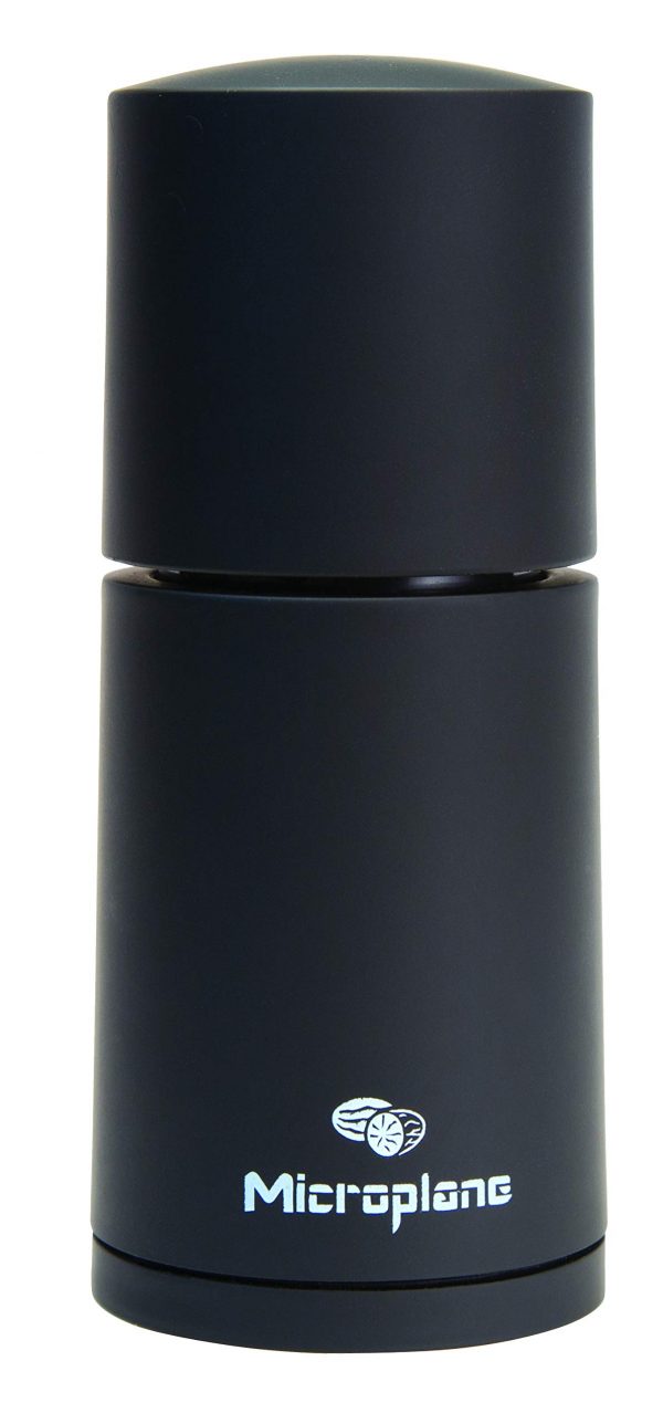 Microplane 48060 Manual Spice Mill - Cinnamon Grinder and Nutmeg Grater - Black