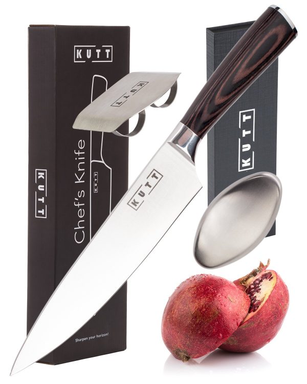 Kutt Chef Knife Set, 8 inch Professional Kitchen Knife, German High Carbon Stainless Steel Utility Knife, Work Sharp Chopping Knife