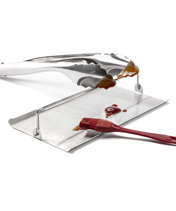 Stainless Steel Utensil Rest By VCP | BBQ Outside and Kitchen utensil rest | Utensil Tray Spoon rest, Ladles,Brush,Tongs and Many More at same time. | Heat Resistant | For life
