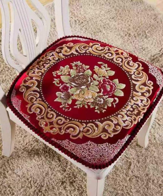 JONARO Luxury Embroidered Floral Dining Chair Cushion for Kitchen Decor Anti-Skid Home Seat Pad Decorative Cushion Pillow Mat