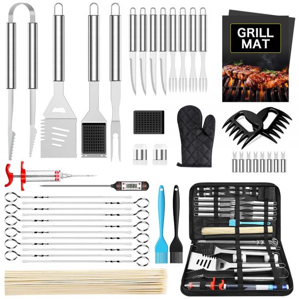 Morole 45PCS BBQ Grill Accessories Grill Tools Set, Grill Utensils Set Stainless Steel BBQ Tools Set for Smoker Camping Kitchen, Grill Set BBQ Accessories for Men, Women, Dad