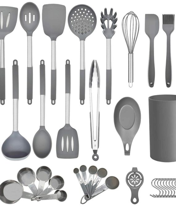 36pcs Non-stick Silicone Kitchen Utensils Spatula Set with Holder
