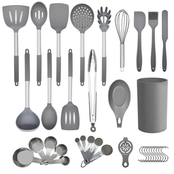 36pcs Non-stick Silicone Kitchen Utensils Spatula Set with Holder