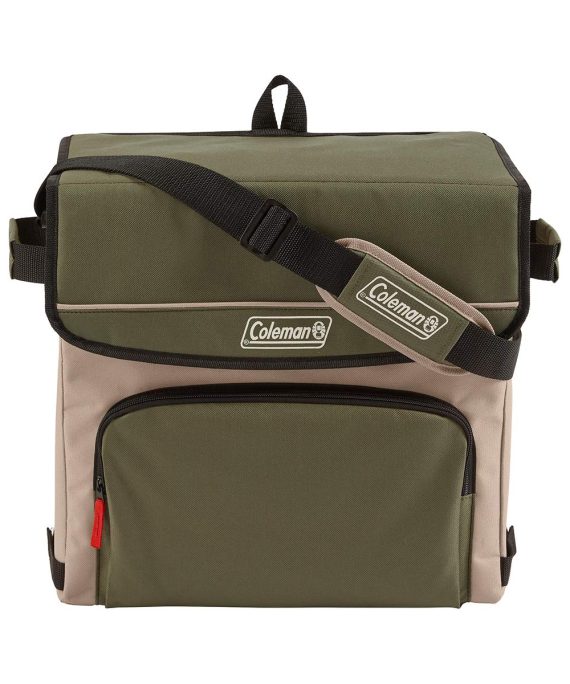 Coleman 54-Can Collapsible Cooler with 32-Hour Ice Retention | Soft-Sided Cooler Bag Folds Flat for Compact Storage, Olive Leaf