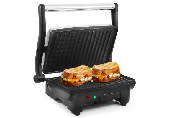 Elite Platinum by Maxi-Matic EPN-2976 Electric Panini Press & Contact, Gourmet Sandwich Maker, Opens Flat 180-Degree Indoor Grill with Floating Hinge, 10.5" x 9", Stainless Steel