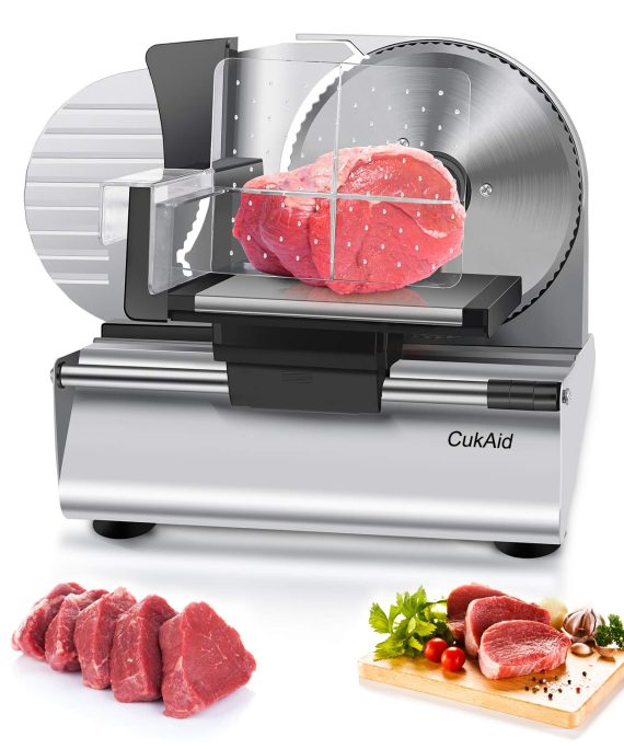 CukAid Electric Meat Slicer Machine, Deli Cheese Bread Food Slicer