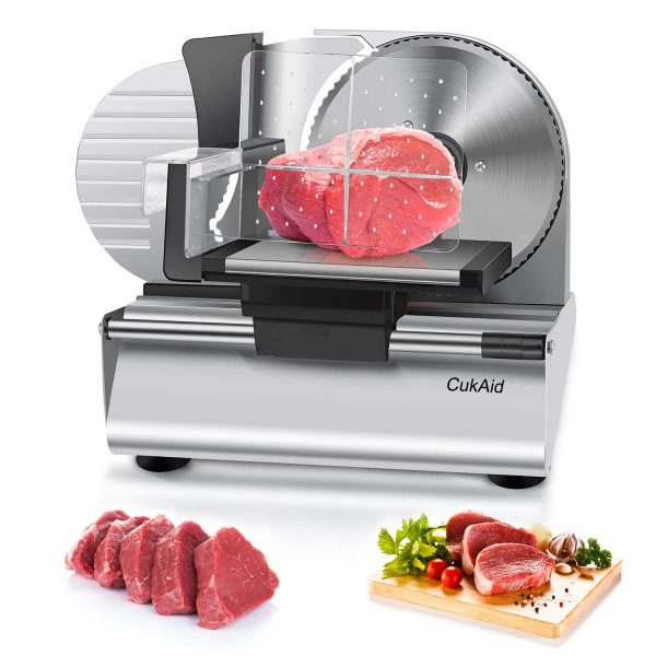 CukAid Electric Meat Slicer Machine, Deli Cheese Bread Food Slicer