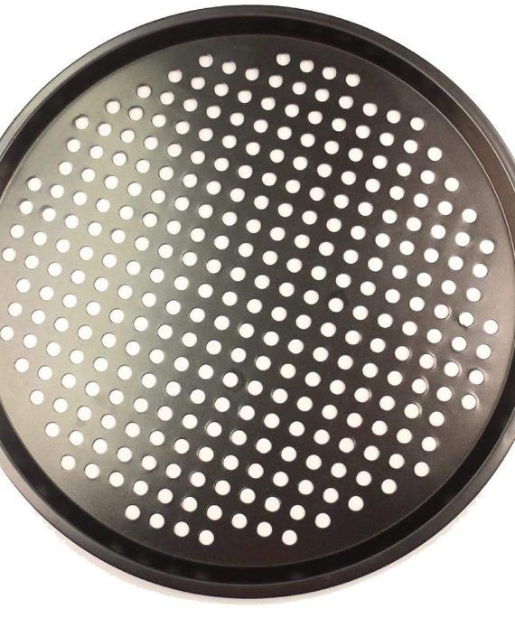 Pizza Pans With Holes 12 Inch Pizza Pan Dishwasher Safe Perfect Results Premium Non-Stick Bakeware Pizza Crisper Pans (1 set)