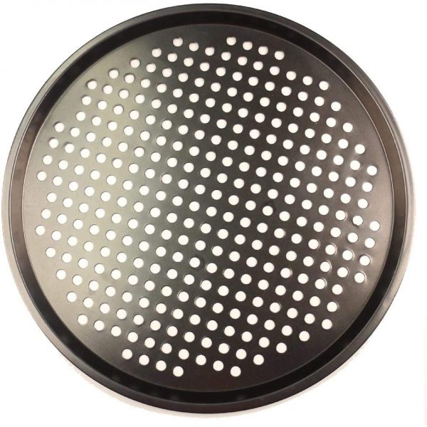 Pizza Pans With Holes 12 Inch Pizza Pan Dishwasher Safe Perfect Results Premium Non-Stick Bakeware Pizza Crisper Pans (1 set)