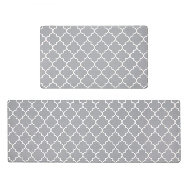 HEBE Anti Fatigue Kitchen Floor Mats Set of 2 Thick Cushioned Kitchen Rugs Mats Set Waterproof Non Slip Comfort Floor Rug Carpet for Kitchen Sink,Laundry 18"x30"+18"x48"