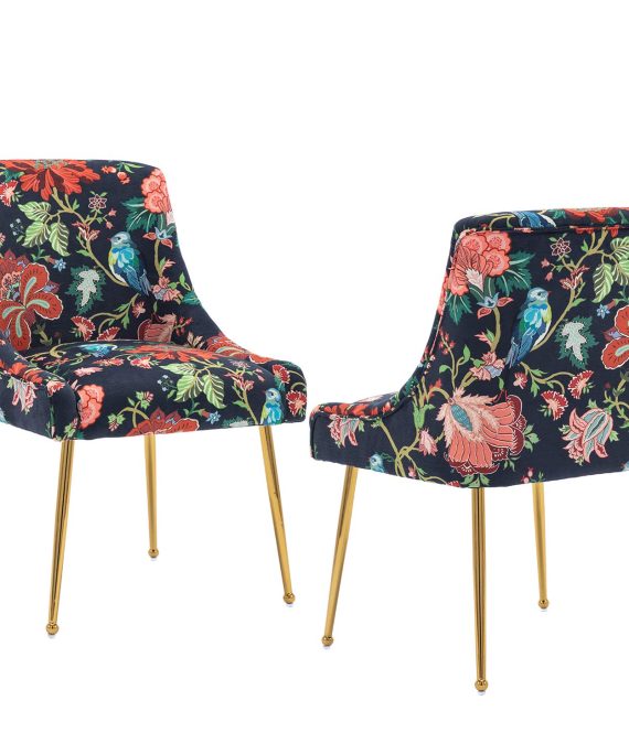 chairus Velvet Dining Chairs, Modern Upholstered Dining Room Chairs with Brass Metal Legs, Luxury Contemporary Kitchen Living Room Chairs, Set of 2 (Vintage Safflower)