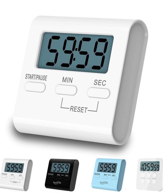 Kissarex Digital Kitchen Countdown Timer: Teachers Classroom Counter Large LCD Loud Magnetic Clip Simple Clock Mini Small Stopwatch Big Beeper Minute Hour Seconds Cooking Giant Alarm Count Up