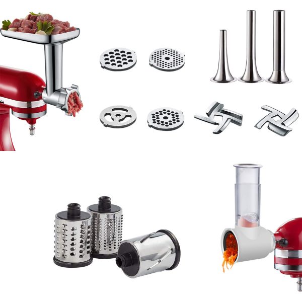 Slicer/Shredder & Metal Food Grinder Attachment for KitchenAid Stand Mixers