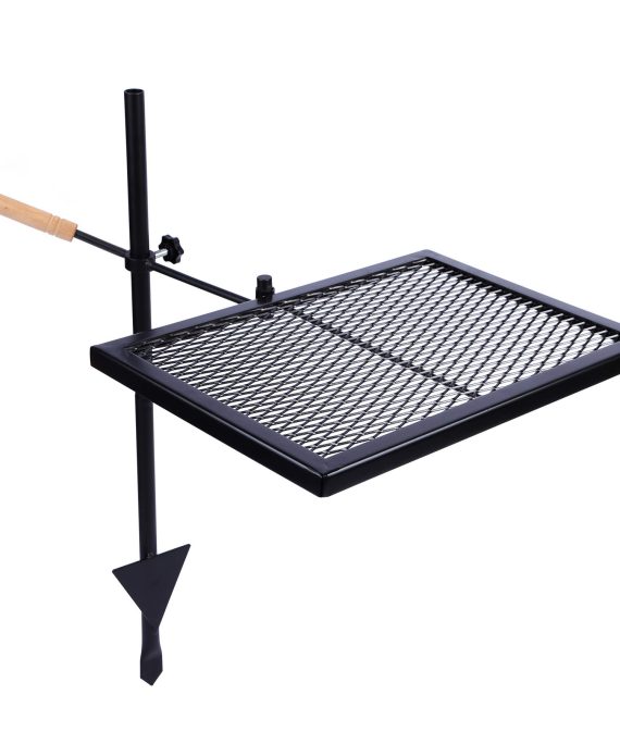 REDCAMP Swivel Campfire Grill Heavy Duty Steel Grate, Over Fire Camp Grill with Carrying Bag for Outdoor Open Flame Cooking