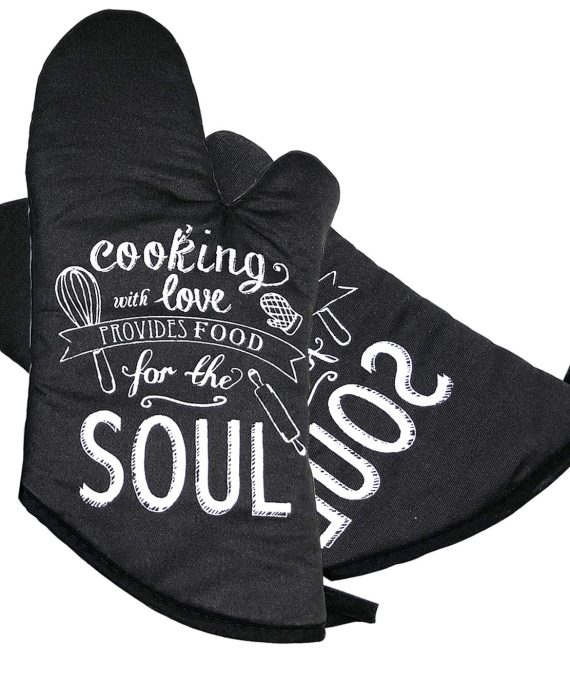 FIGROL Kitchen Oven Mitts, Microwave Oven Glove, Extreme Heat Resistant Gloves for BBQ, Food, Grilling, Frying, Baking Premium Insulated Durable Mitts(Black)