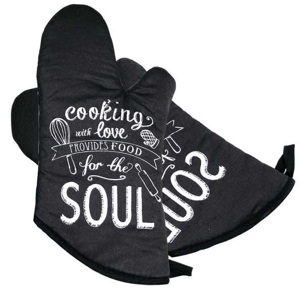 FIGROL Kitchen Oven Mitts, Microwave Oven Glove, Extreme Heat Resistant Gloves for BBQ, Food, Grilling, Frying, Baking Premium Insulated Durable Mitts(Black)