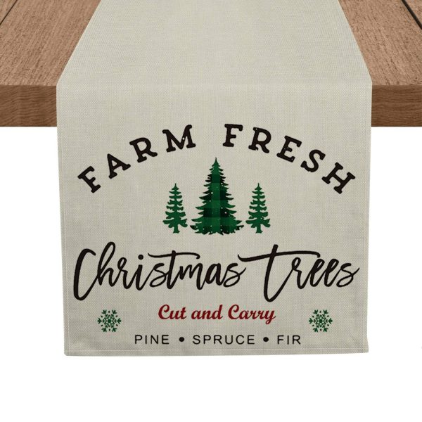 Artoid Mode Christmas Pine Spruce Fir Trees Table Runner, Seasonal Farm Fresh Winter Xmas Holiday Tablecloth Kitchen Dining Table Linen for Indoor Outdoor Home Party Decor 13 x 72 Inch