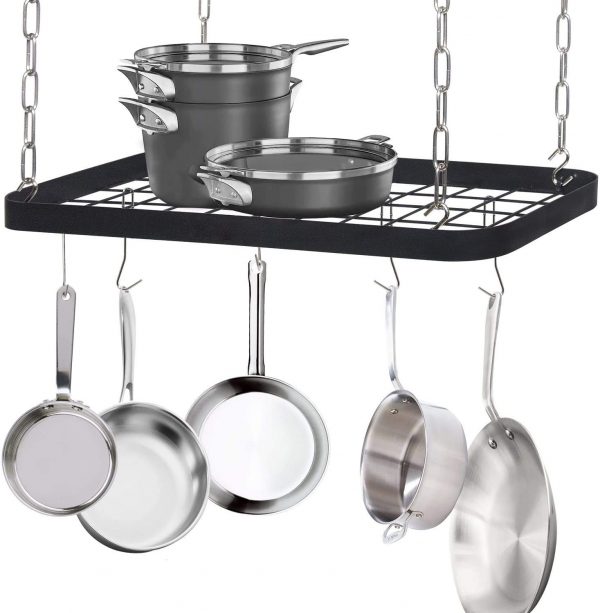 Ceiling Mount Grid Pot Pan Rack Hanger Organizer