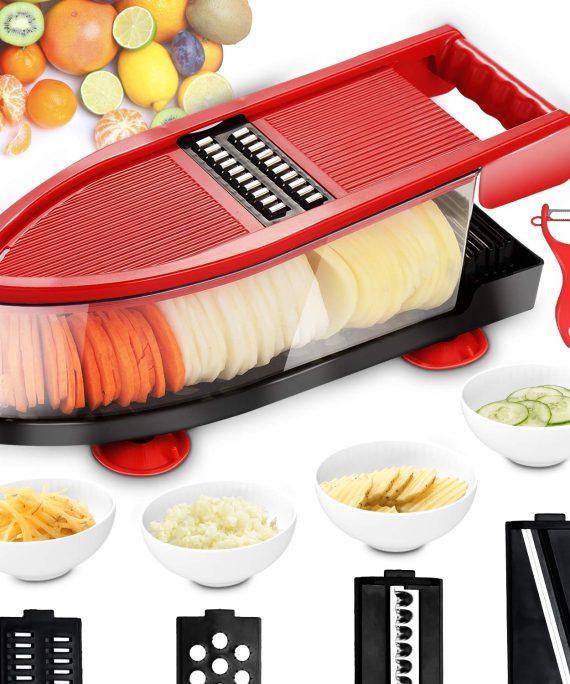Vegetable Chopper, Vegetable Slicer and Vegetable Grater，Potato Slicer Food Slicer, Cheese & Veggie Chopper - Food Chopper Dicer with 6 Blades